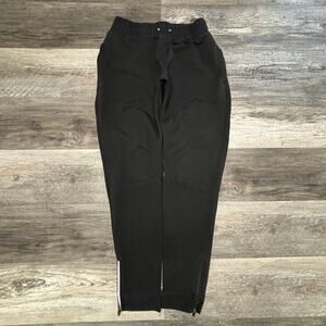 Alphalete Athletics Black Mens M Spell‎ Out Embroidered Ankle Zip Jogger Pants